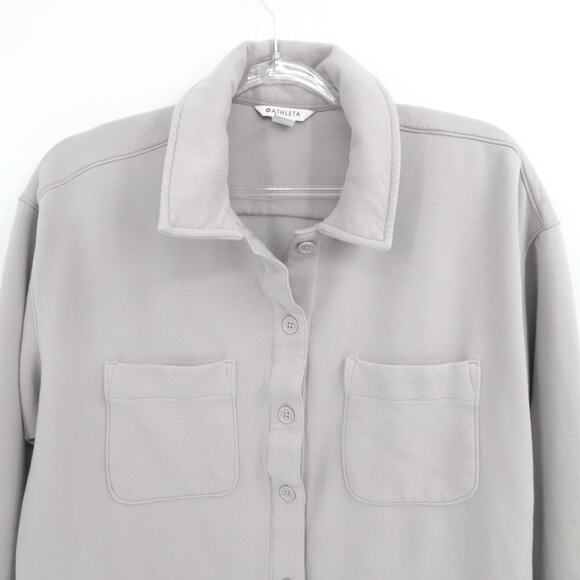 Athleta Jacket Womens 1X Violet Retroplush Shacket Fleece Pockets Casual Yoga - Picture 6 of 11